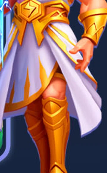 Zeus berjubah putih dengan petir biru dari artwork resmi dan777