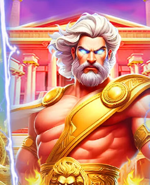 Karakter Zeus berjubah emas dari artwork resmi dan777